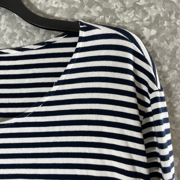 Ruby Rd. Women's Black & White Striped Casual Dress - Large - Drawstring Waist - Picture 2 of 6